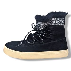 Toms | Alpine Black Suede & Shearling Lined Winter Sneakers Women's Size 8.5